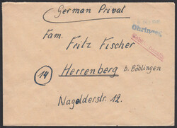 Öhringen, viol. Notstempel (Type d) auf Brief mit Datumsstempel '28 ...