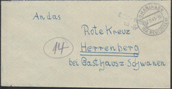 GOMARINGEN (O.A. REUTLINGEN) / 12.11.45, K2 auf Brief mit viol. L2 ...