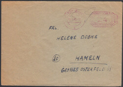 FÜRTH (BAY) 2 / b / 19.4.46, roter Postfreistempel '24' (Richter ...