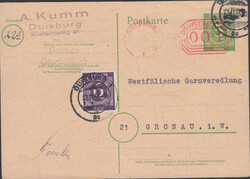 Lokale NotGA Duisburg 1, GA 5 Pf. Kontrollrat mit rotem Achteck- ...