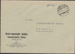 TITTLING / a / 21.12.45, Stegstempel mit Schraffen auf Brief mit ...
