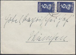 Saarmesse 1953, 2 Werte auf portor. Brief ab MERZIG 1953 nach ...