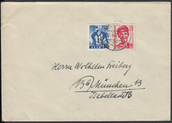 SAARBRÜCKEN 3 / 13.4.48, portor. Brief nach München (Tarif 6 Fr. ...