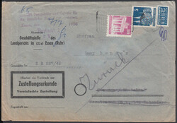 Schwarzer Postfreistempel 'DEUTSCHE POST' mit senkr. Strichen ohne ...