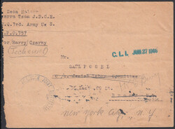 UNRRA-Team J.D.C.E. über Third US-Army, Brief in die USA vor ...