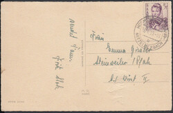 5 Fr. Ausgabe 1948 einzeln in nicht häufiger Darstellung auf AK als ...