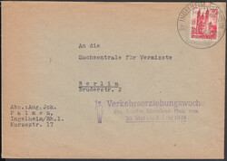 INGELHEIM (RHEIN) / 3.6.48, Ortswerbestempel auf Brief mit 24 Pf. I ...