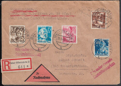 IDAR-OBERSTEIN 1 / 15.9.48, NN-Ebf. (alter Tarif 124 DPf.) mit 10, 15 ...