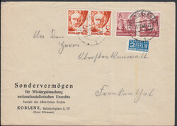 8 Pf. III. Ausgabe, waager. Paar mit Paar 2 Pf. und NOB auf ...