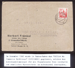 MENGEN (WÜRTT) / 5.7.47, Brief mit 24 Pf. I an das OFICOMEX