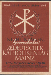 72. Deutscher Katholikentag Mainz 1.-5. September 1948, mehrfarbige ...