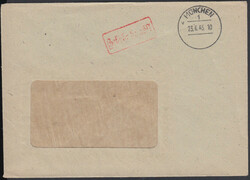 MÜNCHEN 1 / 23.6.45, offener Geschäftsbrief als Fensterumschlag mit ...