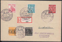 'Köln / Sonderpostamt', viol. L2 auf Blanko-R-Zettel auf phil. Ebf. ...