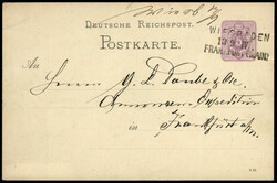 'Wiesb 13/9', handschriftliche Stationsangabe auf GA 5 Pf. mit BP-L3 ...