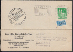 LANDSHUT 1 / 14.9.51, Postfreistempel 'DEUTSCHE POST' (Harlos Typ 8) ...