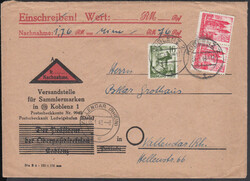 Versandstelle Koblenz, vorgedruckter NN-Brief mit 16 und 2 x 24 Pf. ...