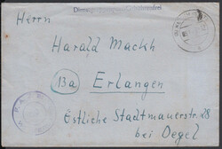 (24) KEITUM (SYLT) / 5.8.47, K2 auf Brief mit viol. L1 'Dienst- ...