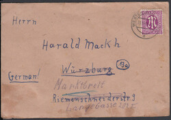 WESTERLAND (SYLT) / 13.11.45, 12 Pf. AM-Post amer. Druck auf frühem ...