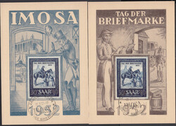 Tag der Briefmarke bzw. IMOSA 1952, 2 ganzflächig illustrierte ...