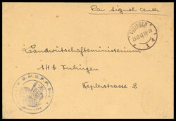 TÜBINGEN 1 / 23.12.47, militärischer Orts-Dienstbrief mit viol. ...