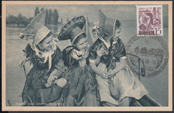 15 Pf. Trachtenmädchen auf entspr. Maximumkarte mit Ortswerbestempel ...