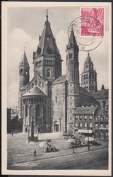 30 Pf. Mainzer Dom (DM-Ausgabe) auf entspr. Maximumkarte MAINZ 1 / 15 ...
