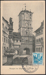 20 Pf. Wangen auf entsprechender Maximumkarte mit Ortswerbestempel ...