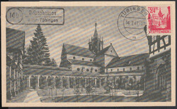 24 Pf. Bebenhausen auf entsprechender Maximumkarte mit K2 TÜBINGEN 1 ...