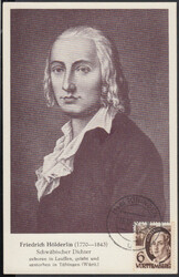 6 (Pf.) Hölderlin 3. Ausgabe auf entsprechender Maximumkarte ...