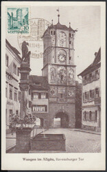 10 (Pf.) Wangen 3. Ausgabe auf entsprechender Maximumkarte mit ...