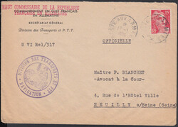 POSTE AUX ARMEES / 17.1.1950, K1 auf Brief mit 15 F. Marianne vom ...