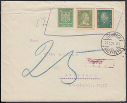 STEINBACH-HALLENBERG / 23.5.29, Brief nach Eisenach mit gleich drei ...
