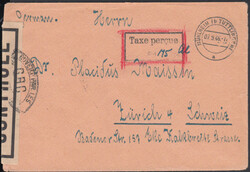 G.B.C., Spitzoval-Zensurstempel beidseitig auf Auslandsbrief nach ...