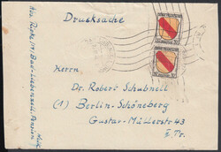 30 Pf. Wappen, senkr. Paar (untere Marke unten Randmangel) auf ...