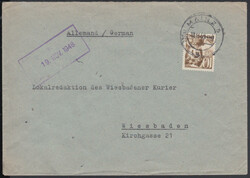 MAINZ 5 / 18.11.48, 10 Pf. 2. Ausgabe auf Brief im Nachbarortsverkehr ...