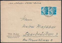 15 Pf. Karl Marx 2. Ausgabe, waager. Paar auf Brief ab KOBLENZ 2 / 16 ...