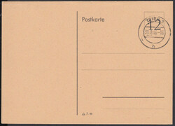 OPD Trier, Behelfsausgabe mit dünner '12' als Wertstempel, blanko ...