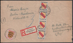 KONSTANZ-WOLLMATINGEN / 21.11.46, Adreßteil (18 x 10,5 cm) eines ...