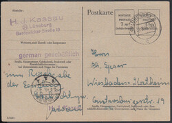 POSTAGE PREPAID, Wertstempel 7 neben 5 Rpf., BehelfsGA der RPD ...