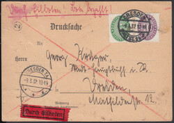 DRESDEN ALTST. 24 / 9.3.32, Vordruckkarte 'Drucksache' in Verwendung ...