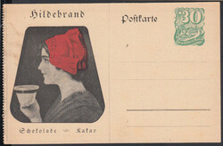 30 Pf.Postreiter, ungebr. Reklamekarte 'Hildebrand / Schokolade - ...