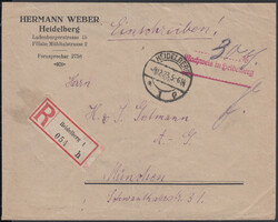 HEIDELBERG 1 / 9.12.23, Firmen-Ebf. nach München zum Tarif 30 Pf., ...