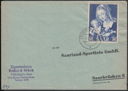 15 Fr. Marianisches Jahr einzeln auf Vordruckbrief mit K2 VÖLKLINGEN ...