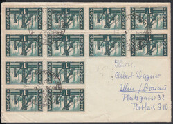 1 Fr. Schacht schwarzgrün, 12er-Block vorderseitig und 3 Stück ...