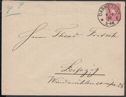 DARMSTADT 1 / * f / 6.6.88, klarer Klaucke-Stempel auf GA-Umschlag 10 ...