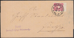 DARMSTADT 1 / * f / 20.5.86, Klaucke-Stempel klar auf Briefhülle mit ...