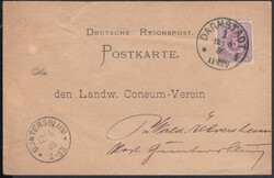 DARMSTADT 1 / * f / 12.6.86, Klaucke-Stempel auf Vordruckkarte mit 5 ...