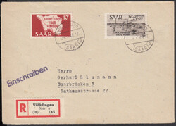 Hochwasserhilfe 1949, Flugpostmarke 25 + 25 Fr. mit 10 Fr. Verfassung ...