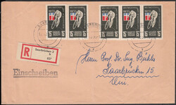 Radweltmeisterschaft 1955, 5 Werte (Dreierstreifen und zwei ...