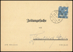 20 Pf. Netz auf vorgedruckter Zeitungssache ab BREMEN 1 / 5.8.48 nach ...